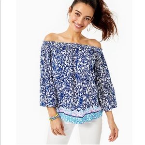 NEW! Lilly Pulitzer Nevie Off-The-Shoulder Top